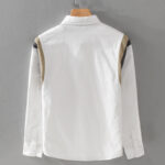 Buddha Stones Spring Casual Patchwork Design Long Sleeve Men Cotton Shirt Clothing - image 2