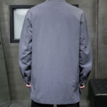 Buddha Stones Simple Tang Suit Plain Chinese Frog-Button Design Men's Cotton Jacket Shirt - image 7