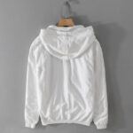 Buddha Stones Ribbed Hem Design Hoodie Men's Cotton Linen Jacket Shirt With Pockets - image 17