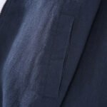 Buddha Stones Winter Plain Zipper Design Stand Collar Men's Cotton Linen Jacket Shirt With Pockets - image 9