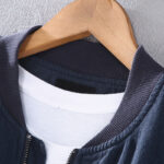 Buddha Stones Winter Plain Zipper Design Stand Collar Men's Cotton Linen Jacket Shirt With Pockets - image 5