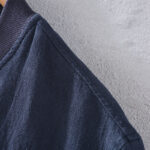 Buddha Stones Winter Plain Zipper Design Stand Collar Men's Cotton Linen Jacket Shirt With Pockets - image 7