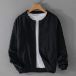 Buddha Stones Casual Solid Color Ribbed Hem Long Sleeve Men's Cotton Linen Shirt With Pockets  - image 16