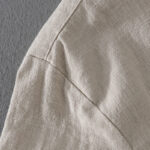 Buddha Stones Casual Solid Color Ribbed Hem Long Sleeve Men's Cotton Linen Shirt With Pockets  - image 9