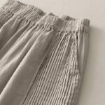 Buddha Stones Casual Plain Tucker Pleats Elastic Women's Polyester Wide Leg Pants With Pockets - image 14