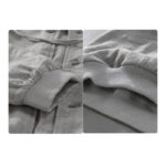 Buddha Stones Ribbed Hem Design Hoodie Men's Cotton Linen Jacket Shirt With Pockets - image 5