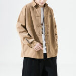 Buddha Stones Embroidery Chinese Frog-Button Design Tang Suit Men's Cotton Jacket Shirt - image 11