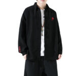 Buddha Stones Embroidery Chinese Frog-Button Design Tang Suit Men's Cotton Jacket Shirt - image 9