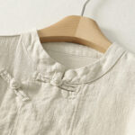 Buddha Stones Casual Plain Frog-buttons Cotton Women's Shirt - image 12
