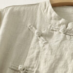 Buddha Stones Casual Plain Frog-buttons Cotton Women's Shirt - image 9