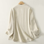 Buddha Stones Casual Plain Frog-buttons Cotton Women's Shirt - image 8