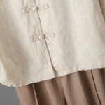 Buddha Stones Embroidery Flower Design Frog-buttons Cotton Women's Shirt - image 7
