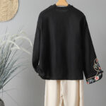 Buddha Stones Embroidery Flower Design Frog-buttons Cotton Women's Shirt - image 20