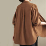 Buddha Stones Casual Plain Buttons Cotton Women's Shirt With Pockets - image 17