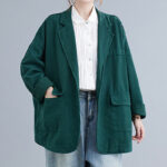 Buddha Stones Retro Solid Color Women's Cotton Blazer Jacket With Pockets - image 17