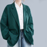 Buddha Stones Retro Solid Color Women's Cotton Blazer Jacket With Pockets - image 19