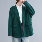 Buddha Stones Retro Solid Color Women's Cotton Blazer Jacket With Pockets - image 20