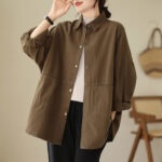 Buddha Stones Casual Solid Color Women's Jacket With Pockets - image 24
