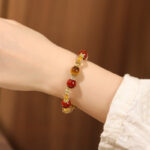 Buddha Stones Natural Golden Rutilated Quartz Tiger Eye Beads Wealth Bracelet - image 10