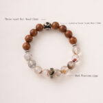 Buddha Stones Lightning Struck Wood Red Phantom Yin Yang Protection Bracelet - image 3