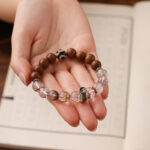 Buddha Stones Lightning Struck Wood Red Phantom Yin Yang Protection Bracelet - image 4