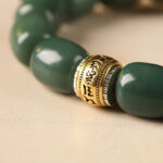 Buddha Stones Bodhi Seed Om Mani Padme Hum Lion Head Peace Bracelet - image 4