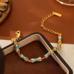 Buddha Stones Copper Brass Plated 24k Gold Vajra Wealth Luck Bracelet - image 5