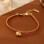 Buddha Stones Red String Copper Brass Gourd Strength Wealth Bracelet - Red String & Copper Brass(Wrist Circumference: 20-25cm) - image 1