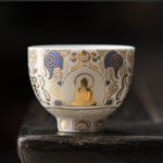 Buddha Stones White Thangka Buddha Auspicious Clouds Teacup Kung Fu Tea Cup - image 2