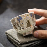 Buddha Stones White Thangka Buddha Auspicious Clouds Teacup Kung Fu Tea Cup - image 5