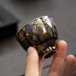 Buddha Stones Black Thangka Buddha Auspicious Clouds Teacup Kung Fu Tea Cup - image 7