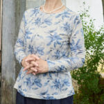Buddha Stones Fall Blue Floral Women's Long Sleeve T-Shirt  For Older Adults - image 5