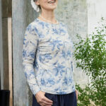 Buddha Stones Fall Blue Floral Women's Long Sleeve T-Shirt  For Older Adults - image 7
