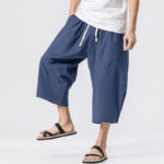 Buddha Stones Summer Casual Simple Plain Design 7-8 Length Men's Drawstring Pants With Pockets - MidnightBlue - US/UK/AU46，EU56 (5XL) - image 16