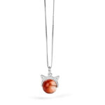 Buddha Stones 925 Sterling Silver Natural Gold Fireworks Super Seven Crystal Cat Necklace Pendant - image 7