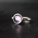 Buddha Stones Natural 925 Sterling Silver Amethyst Adjustable Balance Ring - B Style(About 9*9mm) - image 0