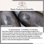 Buddha Stones Silver Sheen Obsidian Lava Rock Grey Jasper Om Mani Padme Hum Vajra Soothing Bracelet - image 11
