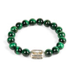 Buddha Stones Natural Green Tiger Eye Om Mani Padme Hum Positive Strength Bracelet - image 4