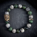Buddha Stones Natural Grey Jasper Kambamba Jasper Citrine Horse Zodiac PiXiu Protection Bracelet - 20cm - image 0