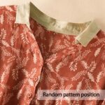 Buddha Stones Half Sleeve Color Contrast Floral Pattern Midi Dress With Pockets - image 21