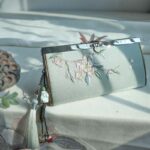 Buddha Stones Flower Plum Peach Blossom Bamboo Double-sided Embroidery Large Capacity Cash Holder Wallet Shopping Purse - Green Peach Blossoms - image 8