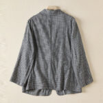 Buddha Stones Commute Plaid Pattern Women's Cotton Lapel Long Sleeve Jacket With Pockets - image 1