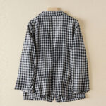 Buddha Stones Commute Plaid Pattern Women's Cotton Lapel Long Sleeve Jacket With Pockets - image 8