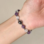 Buddha Stones Natural Amethyst White Cat's Eye Beads Balance Bracelet - image 3