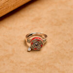 Buddha Stones Om Mani Padme Hum Copper Prayer Wheel Rotatable Wealth Ring - image 2