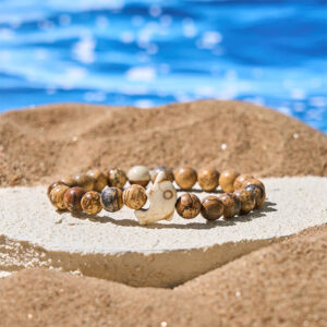 Buddha Stones Natural Various Stones Dolphin Spiritual Balance Bracelet - Picture Jasper(Wrist Circumference: 15-18cm) - image 0