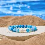 Buddha Stones Natural Agate Stone Shark Wisdom Bracelet - Blue Crackle Agate(Wrist Circumference: 15-18cm) - image 4
