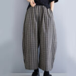 Buddha Stones Casual 7-8 Length Corduroy Stripes Women's Polyester Wide Leg Pants With Pockets - image 5