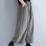 Buddha Stones Casual 7-8 Length Corduroy Stripes Women's Polyester Wide Leg Pants With Pockets - image 9
