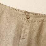 Buddha Stones Casual Plain Women's Cotton Linen Elastic Waist  Wide Leg Pants With Pockets - image 8